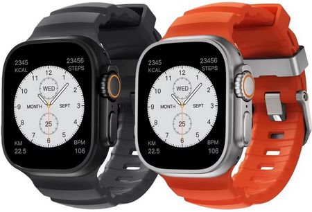 Pasek MFC Plaza Band opaska sportowa do Apple Watch 4/5/6/7/8/9/10/SE/Ultra 44/45/46/49mm (Pomarańczowy) - zdjęcie 2