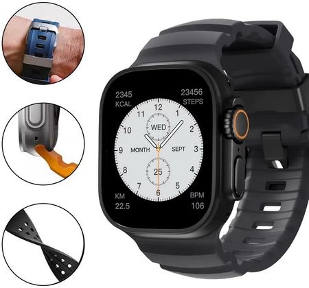 Pasek MFC Plaza Band opaska sportowa do Apple Watch 4/5/6/7/8/9/10/SE/Ultra 44/45/46/49mm (Pomarańczowy) - zdjęcie 3
