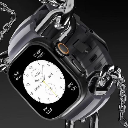 Pasek MFC Plaza Band opaska sportowa do Apple Watch 4/5/6/7/8/9/10/SE/Ultra 44/45/46/49mm (Pomarańczowy) - zdjęcie 4