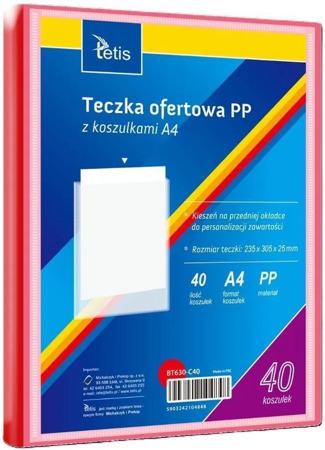 Zdjęcie Teczka Ofertowa A4 Pp + 40 Koszulek Czerwona - Stepnica