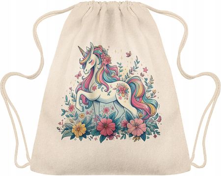 Bullz Plecak Bawełniany 34X40 Z Jednorożcem Unicorn Koń Na Prezent Dla Dzieci - zdjęcie 2