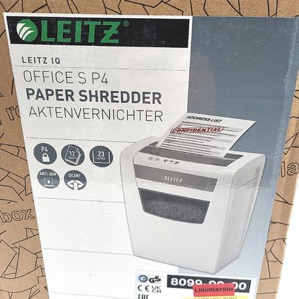 Leitz Niszczarka Dokumentów Iq Office S P4/12 Arkuszy/Silnik Dc/Biała (8099-00-00) - zdjęcie 2