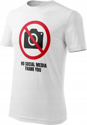 Jhk Koszulka Męska Biała #Nosocialmedia Bez Social Mediów Rozmiar Xl - zdjęcie 2