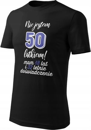 Jhk Koszulka Męska Czarna Na 50 Urodziny Nie Jestem 50 Latkiem Prezent L - zdjęcie 2