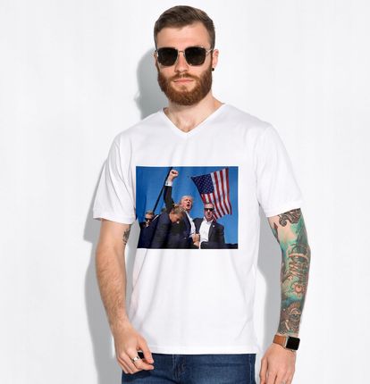 Koszulka Męska Biała Donald Trump Wybory Make America Great Again 3Xl - zdjęcie 2