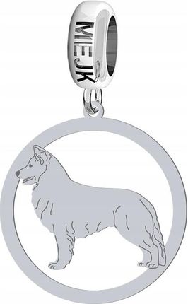 Charms Modułowy Srebrny White Swiss Shepherd Dog 925 Kobieta DEDYKACJA - zdjęcie 6