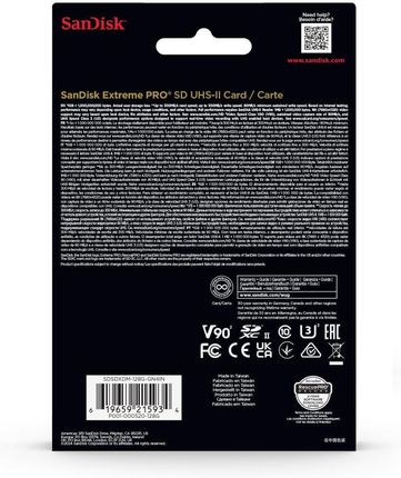 SANDISK SDSDXDM-128G-GN4IN KARTA SANDISK EXTREME PRO SDXC 128GB - 300MB/s 8K, V90, UHS-II - zdjęcie 2