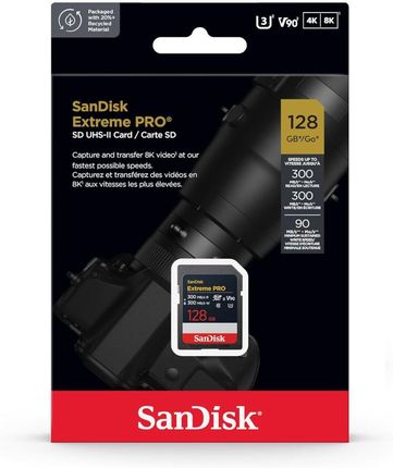 SANDISK SDSDXDM-128G-GN4IN KARTA SANDISK EXTREME PRO SDXC 128GB - 300MB/s 8K, V90, UHS-II - zdjęcie 3