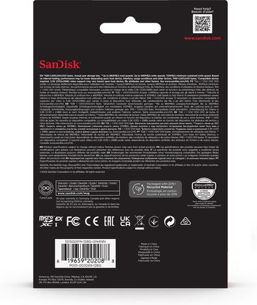 SANDISK SDSQXFN-128G-GN4NN SanDisk Express microSD Card 128GB, Up to 880MB/s Read, Up to 480MB/s Write, 100MB/s Sustained Write, U3, C10 - zdjęcie 2