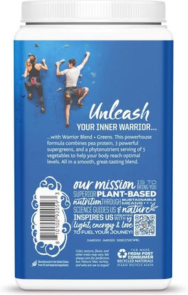 Sunwarrior Protein + Greens Warrior Blend, BIO Czekoladowy, 750 g - zdjęcie 3
