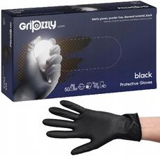 Zdjęcie Zarys Gripzzly Nitrile Black Rękawice nitrylowe, czarne, 50 szt. - M - Medium (Średni) - Grodzisk Mazowiecki