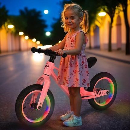 Nils Fun Rb901 Led Rowerek Biegowy Koła Pompowane 12'' Różowy - zdjęcie 3