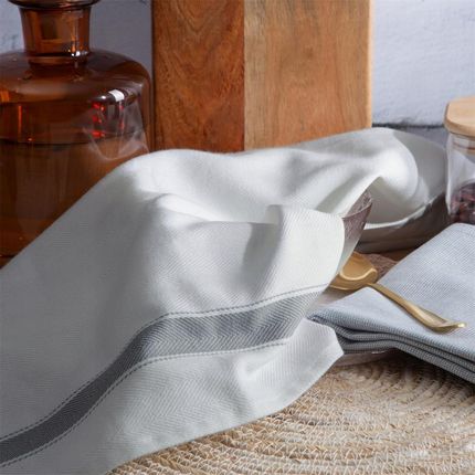 Eurofirany Komplet Ścierek Kuchennych 50X70 Sofia Srebrna Paski 2Szt. - zdjęcie 3
