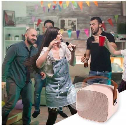 PRZENOŚNY GŁOŚNIK ZESTAW KARAOKE BEZPRZEWODOWY MIKROFON BLUETOOTH USB - zdjęcie 2
