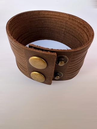 Garbari Bransoletka skórzana z paskami w stylu boho Brązowy 23cm - zdjęcie 3