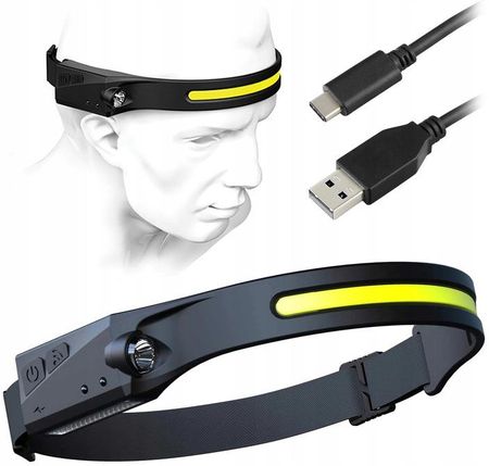 MOCNA LATARKA CZOŁOWA LED REFLEKTOR NA GŁOWĘ COB WODOODPORNA USB AKUMULATOR - zdjęcie 4