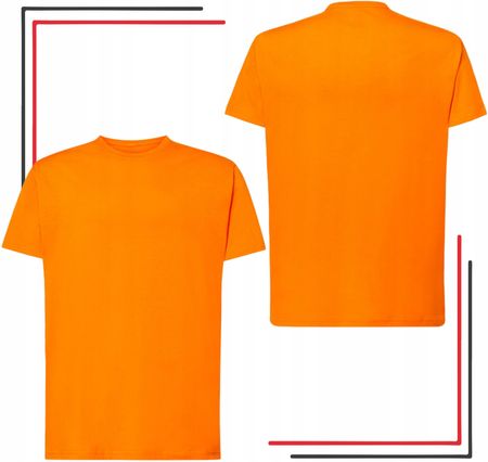 Koszulka Męska bawełniana z krótkim rękawem Pomarańczowa 24h-BHP r. 3XL - zdjęcie 6