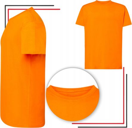 Koszulka Męska bawełniana z krótkim rękawem Pomarańczowa 24h-BHP r. 3XL - zdjęcie 4
