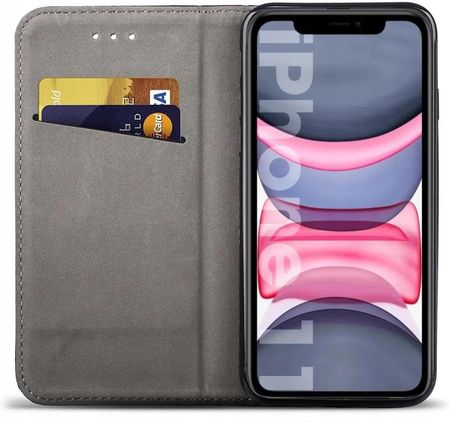 Zestaw Czarne Etui Z Klapką Szkło Hybrydowe 3Mk Na Ekran Do Iphone 11 - zdjęcie 6