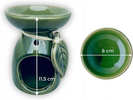 Puckator Kominek Ceramiczny Do Wosków, Olejków, Aromatyzacji, Aromaterapii Zielony - zdjęcie 4