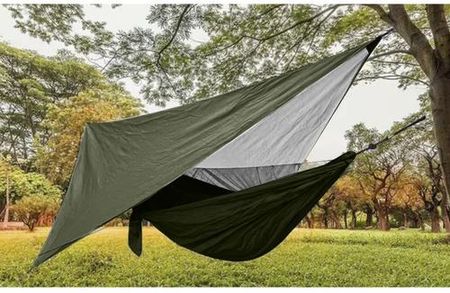 Hamak Turystyczny Z Moskitierą Survivalowy Podróżny Na Biwak Bushcraft Tarp Trizand 260X140cm - zdjęcie 3