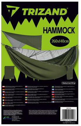 Hamak Turystyczny Z Moskitierą Survivalowy Podróżny Na Biwak Bushcraft Tarp Trizand 260X140cm - zdjęcie 2
