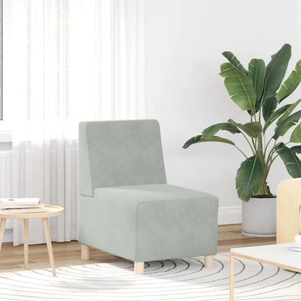 vidaXL Sofa Fotel Jasnoszary 55cm Aksamit 4108479 - zdjęcie 2
