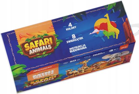 Marioinex klocki WAFFLE mini Safari Animals, 50 el w tym 8 zwierząt - zdjęcie 6