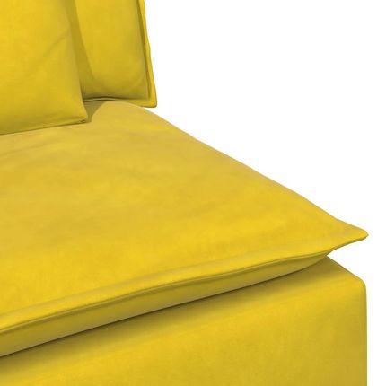 vidaXL Modułowy Moduł Centralny Sofy Z Poduszkami Żółty 100cm (4104435) - zdjęcie 3