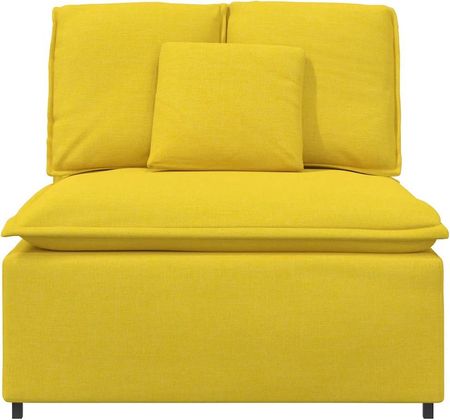 vidaXL Modułowy Moduł Centralny Sofy Z Poduszkami Jasnożółty 100cm (4104425) - zdjęcie 2