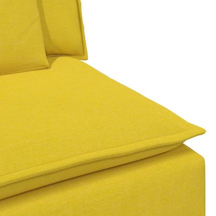 vidaXL Modułowy Moduł Centralny Sofy Z Poduszkami Jasnożółty 100cm (4104425) - zdjęcie 3