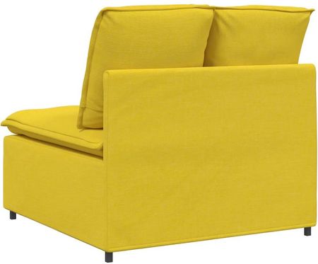 vidaXL Modułowy Moduł Centralny Sofy Z Poduszkami Jasnożółty 100cm (4104425) - zdjęcie 4