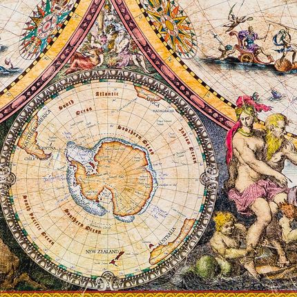 Artglob.Pl Spółka Z O. O. Świat Mapa Ścienna Stylizowana Vintage, Na Podkładzie Magnetycznym - zdjęcie 3