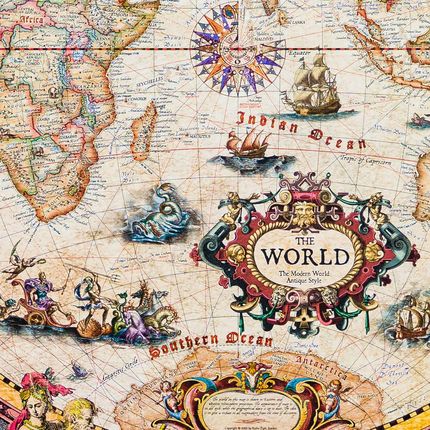 Artglob.Pl Spółka Z O. O. Świat Mapa Ścienna Stylizowana Vintage, Na Podkładzie Magnetycznym - zdjęcie 2