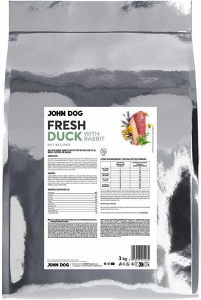 JohnDog Fresh Adult Kaczka Królik 3kg - zdjęcie 3