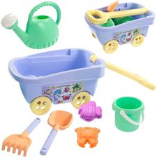 Zdjęcie Mochtoys Wózek Z Zestawem Letnim Przyczepka Z Akcesoriami Do Piasku Konewka Wiaderko Grabki Łopatka - Będzin