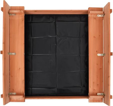 Zakitohome Drewniana Piaskownica Z Pokrywą 95X90X15 Cm Jodłowa - zdjęcie 3