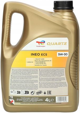 Totalenergies Total Quartz Ineo Ecs 5W30 4L - zdjęcie 2