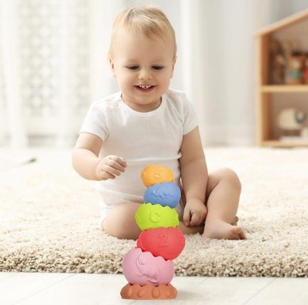 TULLO Piramida sensoryczna edukacyjna bez dziurki 6m+ - zdjęcie 5
