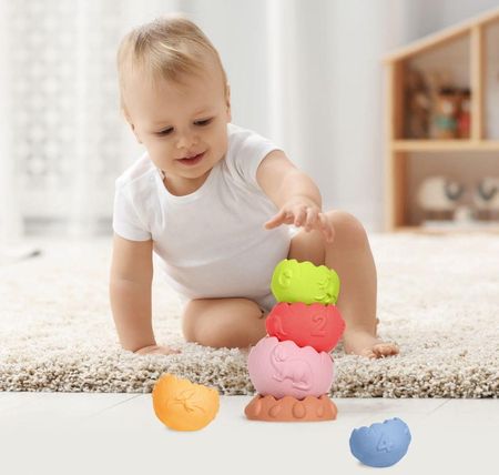 TULLO Piramida sensoryczna edukacyjna bez dziurki 6m+ - zdjęcie 2
