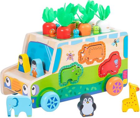 Montessori sorter Klocków Złap Robaczka auto Układanka MARCHEWKI I ROBACZKI - zdjęcie 5