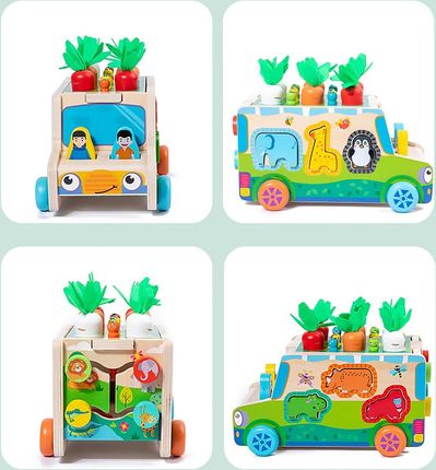 Montessori sorter Klocków Złap Robaczka auto Układanka MARCHEWKI I ROBACZKI - zdjęcie 6