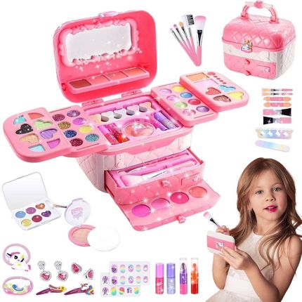 Kuferek zestaw kosmetyków do makijażu makeup dla dzieci cienie domowe spa prezent - zdjęcie 4