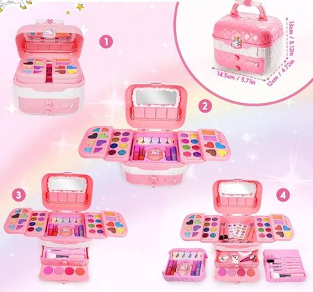 Kuferek zestaw kosmetyków do makijażu makeup dla dzieci cienie domowe spa prezent - zdjęcie 2