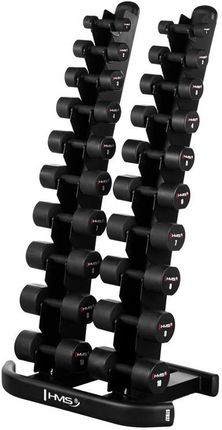 ZESTAW HANTLI POLIURETANOWYCH HPT 2 x 1 - 10 KG (110 KG) + STOJAK STR37 HMS - zdjęcie 4