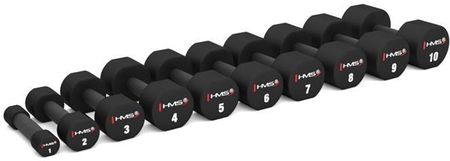 ZESTAW HANTLI POLIURETANOWYCH HPT 2 x 1 - 10 KG (110 KG) + STOJAK STR37 HMS - zdjęcie 2