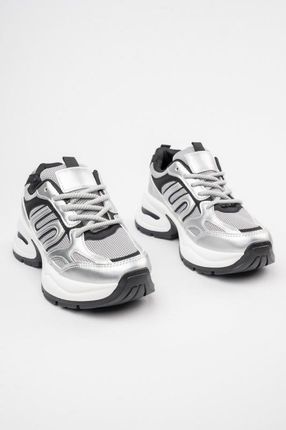 Damskie Sneakersy YNOVA BUTY SPORTOWE SREBRNE PLATFORMA 39 - zdjęcie 2