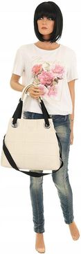 Torebka Damska Worek Modna Listonoszka pikowana na Ramię YD9598 Beige - zdjęcie 4