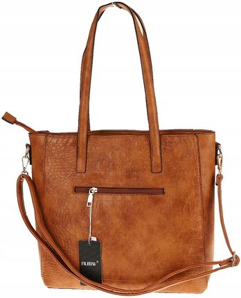 Torebka Damska Teczka Listonoszka Shopper na Ramię Miejska Modna A322 Brown - zdjęcie 5
