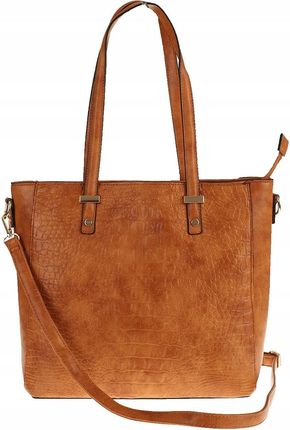 Torebka Damska Teczka Listonoszka Shopper na Ramię Miejska Modna A322 Brown - zdjęcie 4